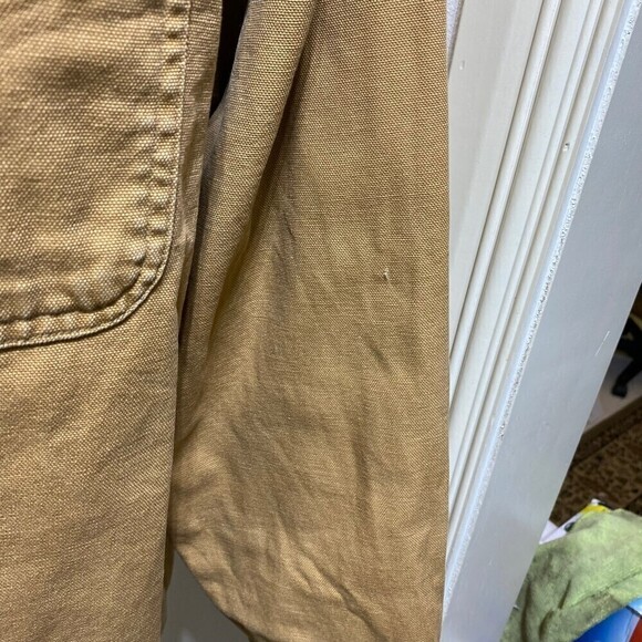 VINTAGE LL Bean Flannel Lined Work Shirt Jac Jacket Brown XXL Duck Heavy Duty - Picture 8 of 12